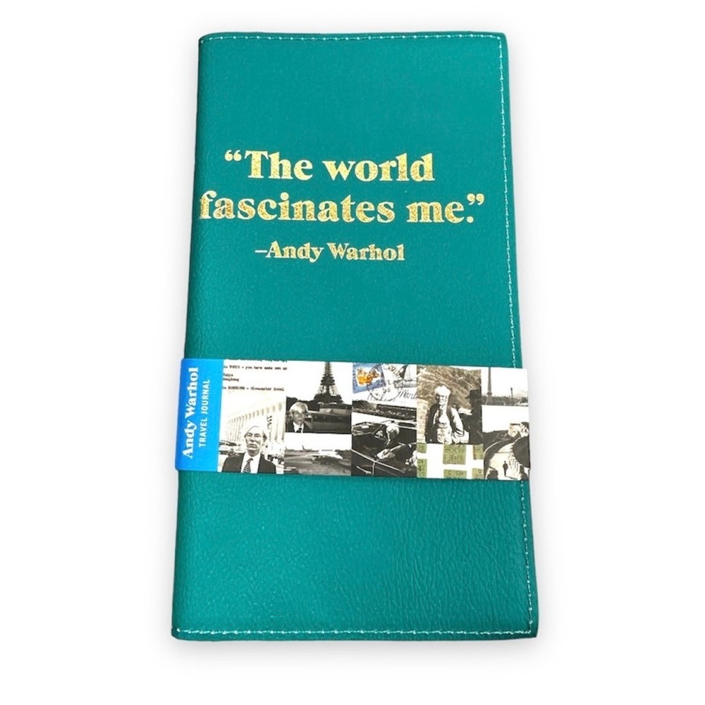 Andy Warhol Teal Travel Notebook NWT “The World Fascinates Me” Quote